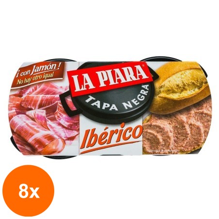 Set 8 x 2 Pate de Porc Iberic, Clasic, La Piara, 73 g...