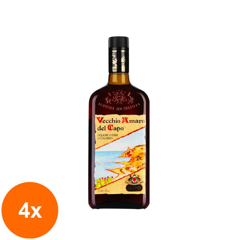 Set 4 x Digestiv Vecchio Amaro Del Capo Caffo, 35% Alcool, 0.7 l