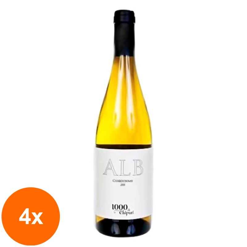Set 4 x Vin 1000 de Chipuri Chardonnay Alb Sec, 0.75 l