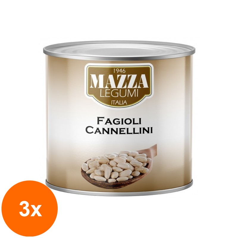 Set 3 x Fasole Alba Cannelini, Mazza, 2500 g