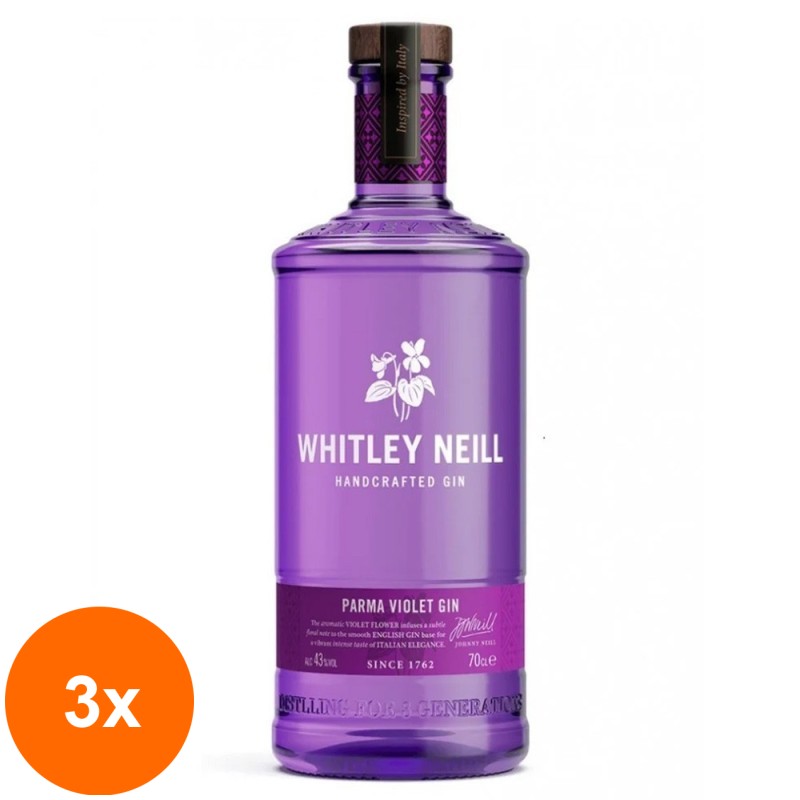Set 3 x Gin Violeta de Parma, Parma Violet Whitley Neill 43% Alcool 0.7l