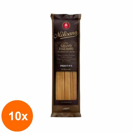Set 10 x Paste Integrale Spaghetti No15 La Molisana, 500 g...