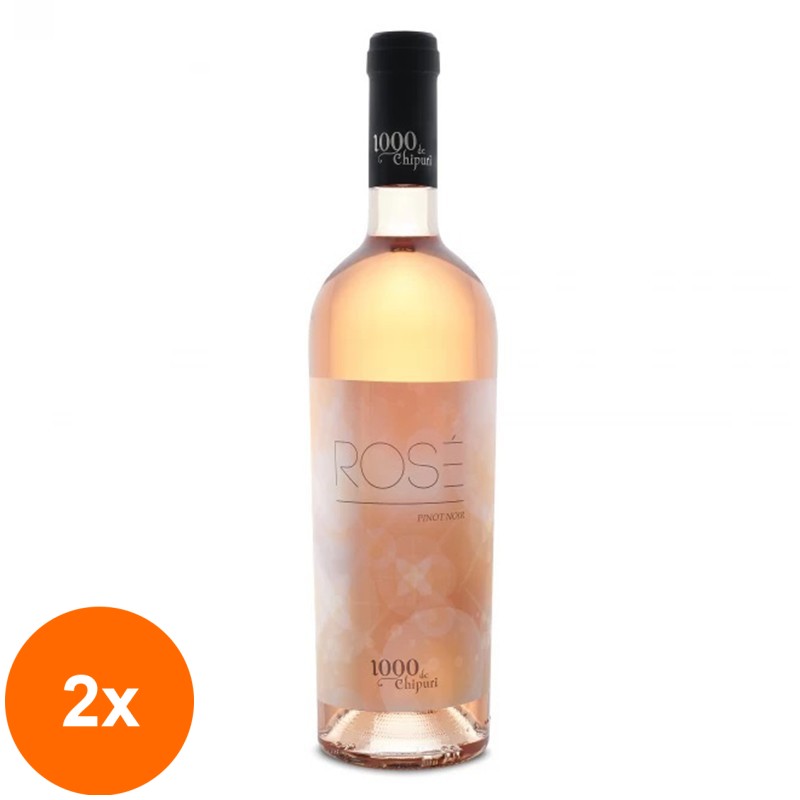 Set 2 x Vin 1000 de Chipuri, Pinot Noir Rose Sec 0.75 l