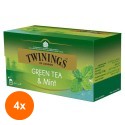 Set 4 x Ceai Twinings Verde cu Aroma Menta, 25 x 1.5 g