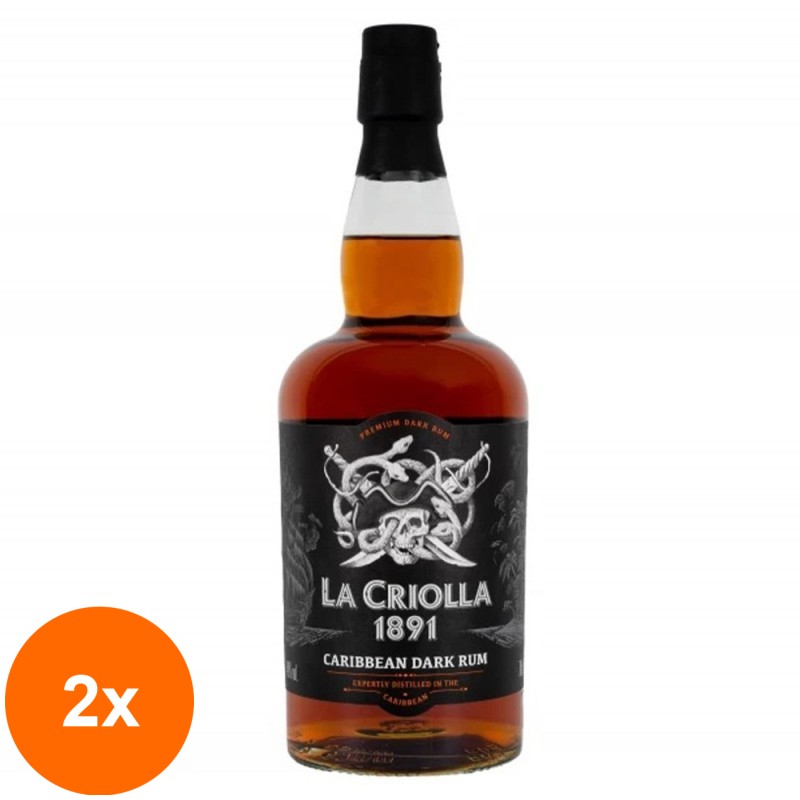 Set 2 x Rom Dark  La Criolla 40% Alcool, 0.7 l
