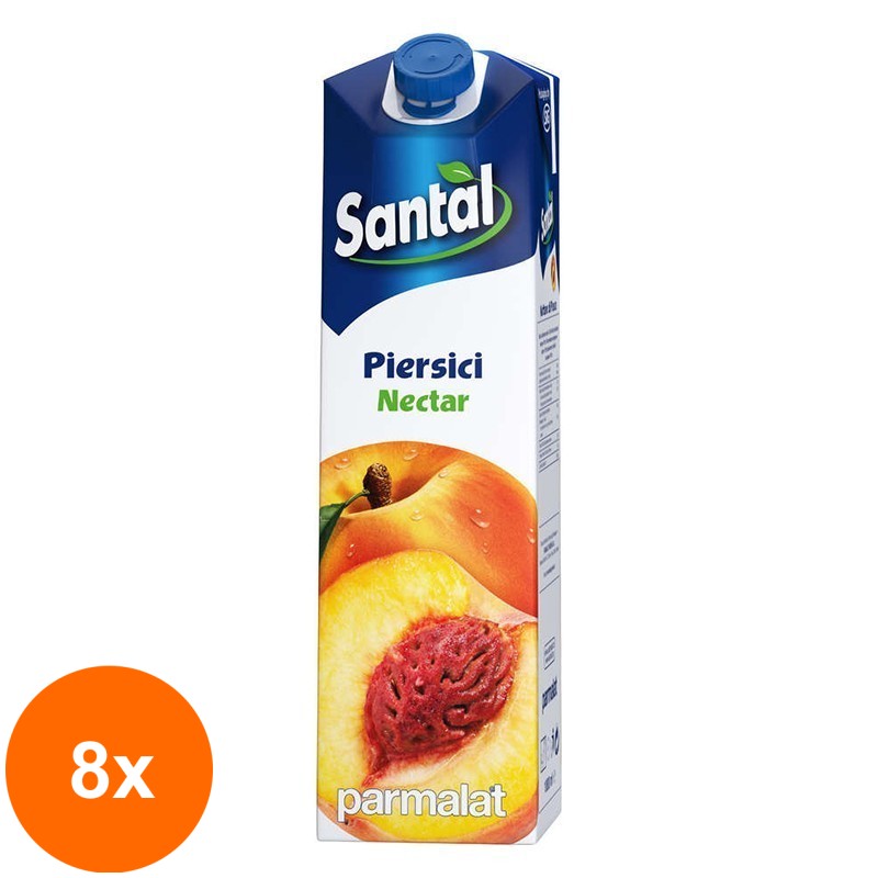 Set 8 x Nectar de Piersici 50%, Santal, 1 l