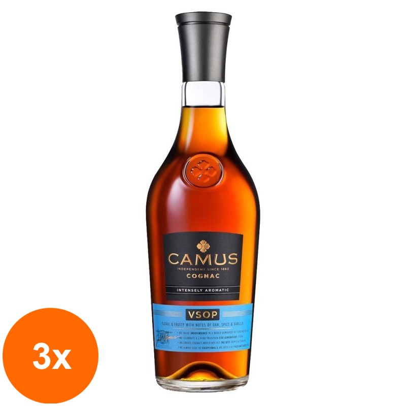 Set 3 x Coniac Camus VSOP Intensely Aromatic 40% Alcool, 0.7 l