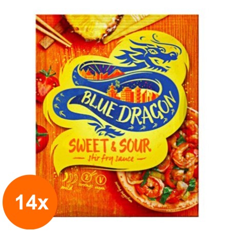 Set 14 x Stir Fry Sos Sweet & Sour Plic Blue Dragon, 120 g...