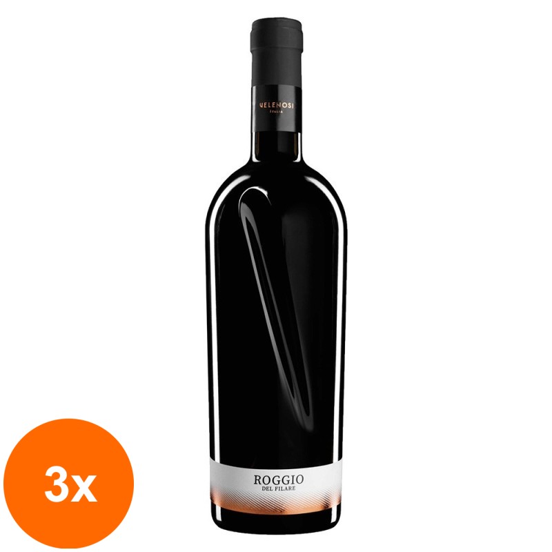 Set 3 x Vin Rosu Roggio Del Filare Rosso Piceno Superiore Velenosi DOC, Sec, 0.75 l