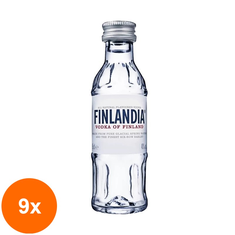 Set 9 x Vodka Finlandia 40% Alcool 50 ml
