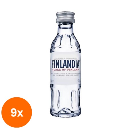 Set 9 x Vodka Finlandia 40% Alcool 50 ml...