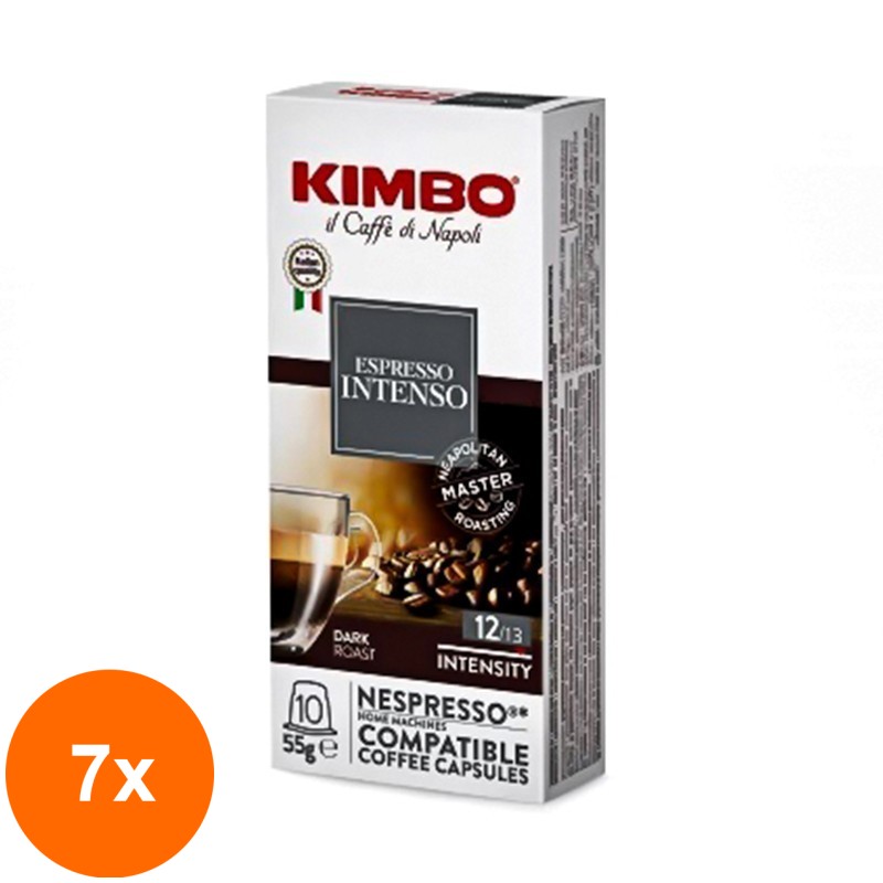 Set 7 x 10 Capsule Cafea Kimbo Nespresso Intenso