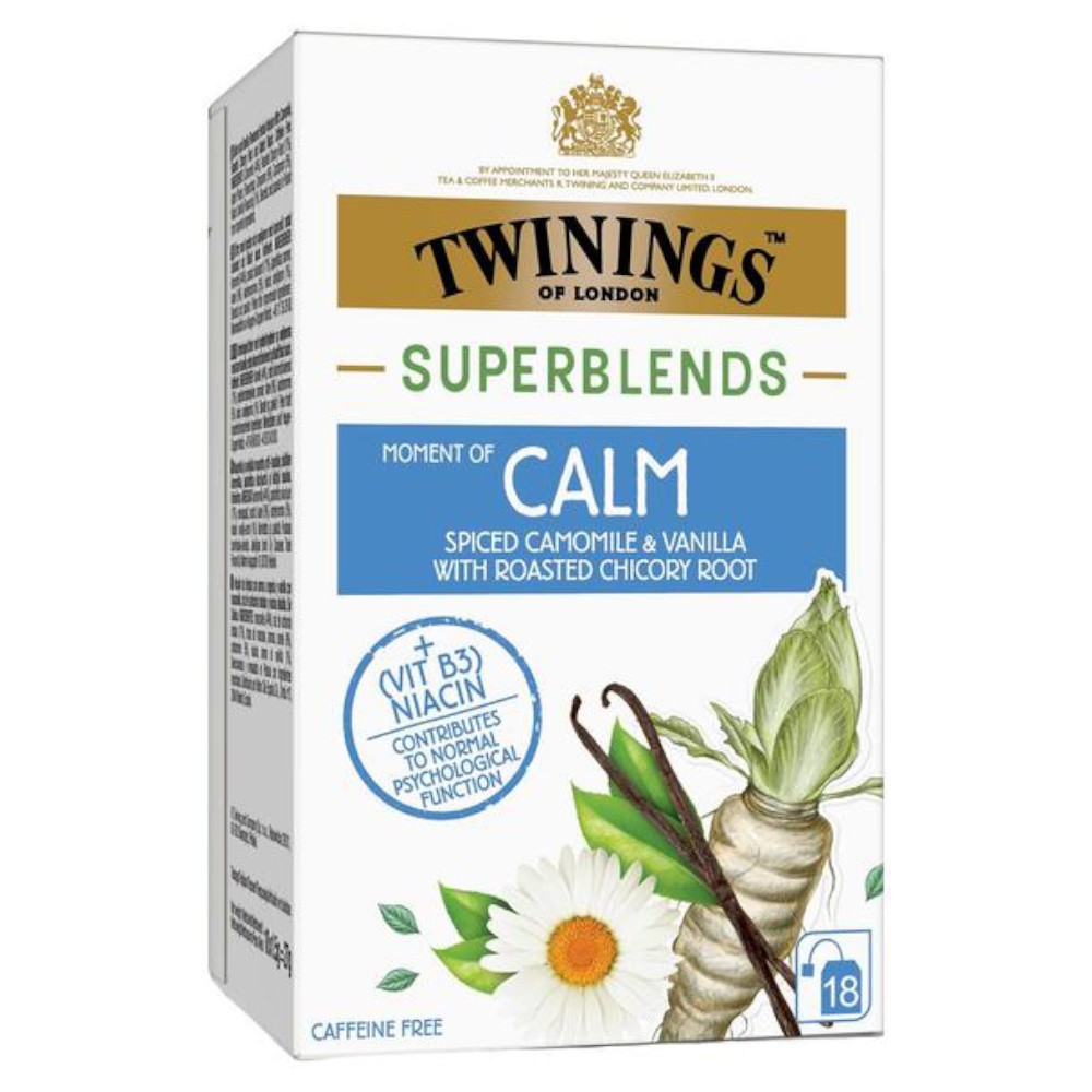 Set 5 x Ceai Twinings Superblends Moment of Calm cu Vanilie si Musetel, 18 x 1.5 g