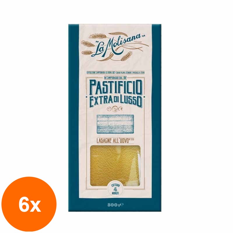 Set 6 x Paste Lasagne cu Ou La Molisana - 500 g