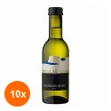 Set 10 x Vin Castel Huniade Cramele Recas, Sauvignon Blanc Mini Alb Sec 187 ml