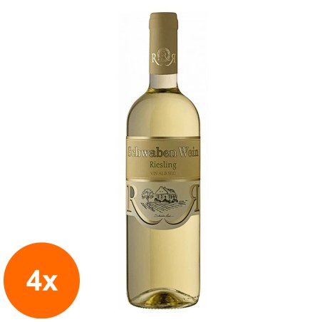 Set 4 x Vin Schwaben Wein Cramele Recas, Riesling Italian Alb Sec 0.75 l...