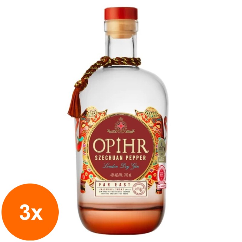 Set 3 x Gin Qnt Opihr Far East Editie Limitata, 43% Alcool, 0.7 l