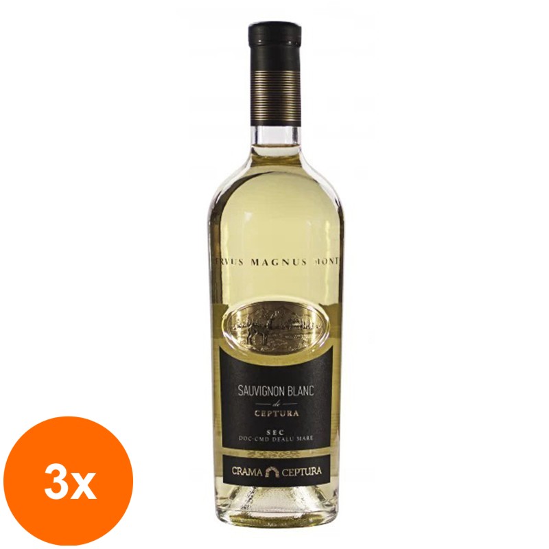 Set 3 x Vin Cervus Magnus Monte Crama Ceptura, Sauvignon Blanc Alb Sec 0.75 l