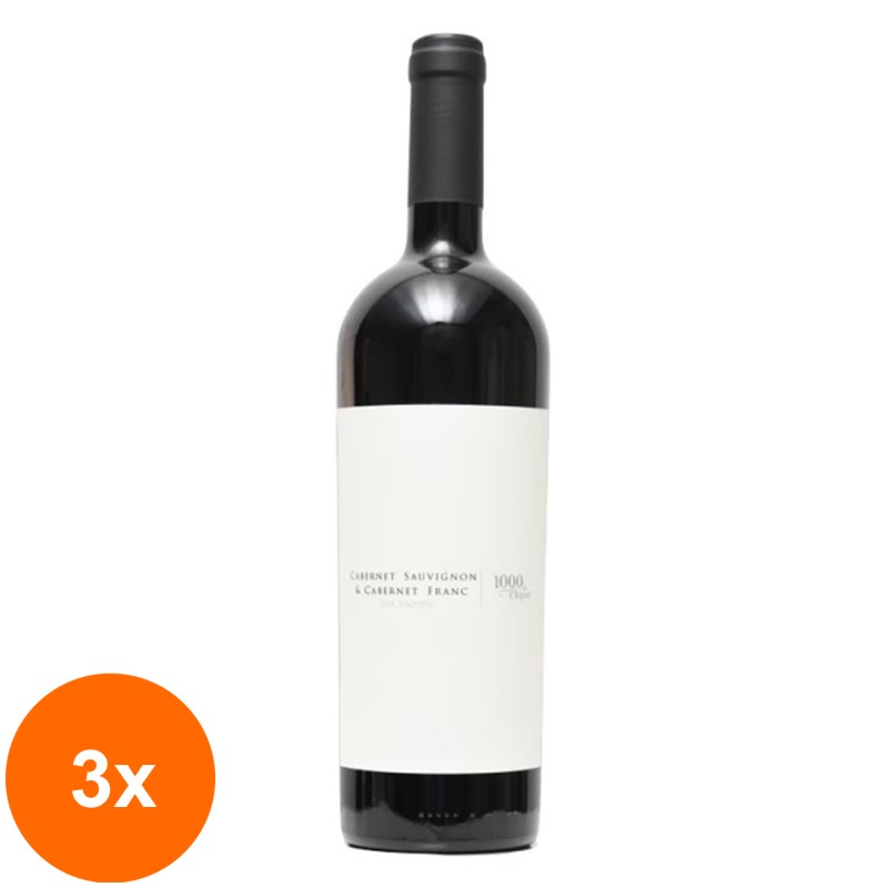 Set 3 x Vin 1000 de Chipuri Cabernet Sauvignon si Cabernet Franc, Rosu Sec 0.75 l