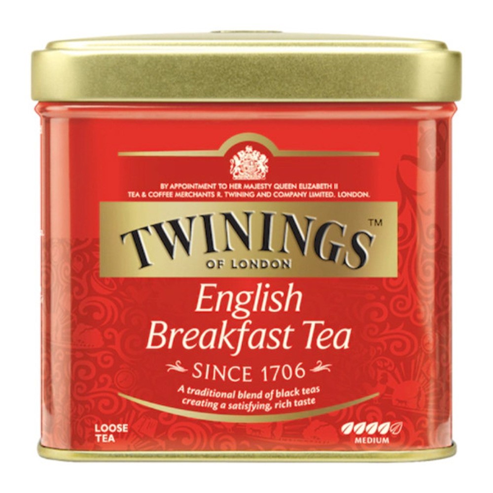 Set 4 x Ceai Twinings Negru English Breakfast in Cutie Metalica, 100 g