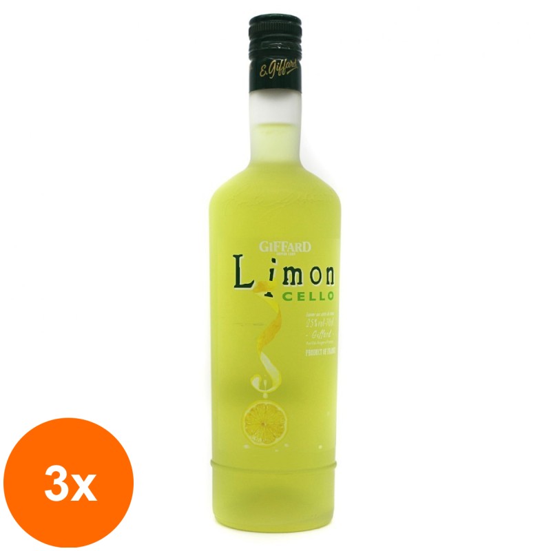 Set 3 x Lichior Limoncello Giffard 25% Alcool, 0.7l