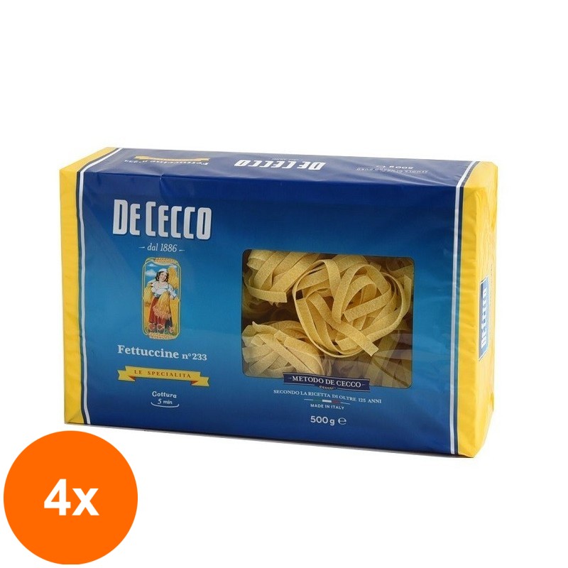 Set 4 x Paste Nidi Semola Fettuccine De Cecco, 500 g