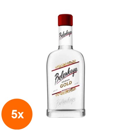 Set 5 x Vodka Belenkaya Vodka Gold 40% Alcool, 0.2 l...