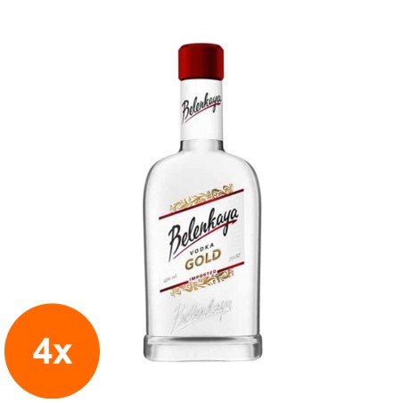 Set 4 x Vodka Belenkaya Vodka Gold 40% Alcool, 0.2 l...