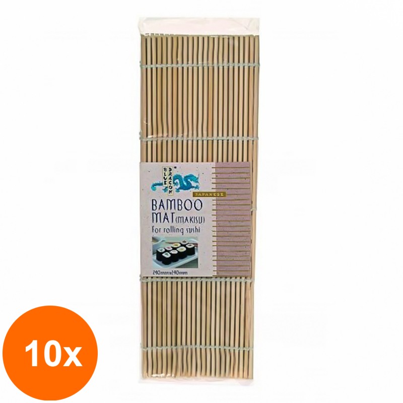 Set 10 x Suport Japonez Bambus pentru Sushi Blue Dragon, 240 mm