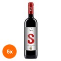 Set 5 x Vin Rosu Sarica Essentia Merlot & Cabernet Sauvignon, Demisec, 0.75 l