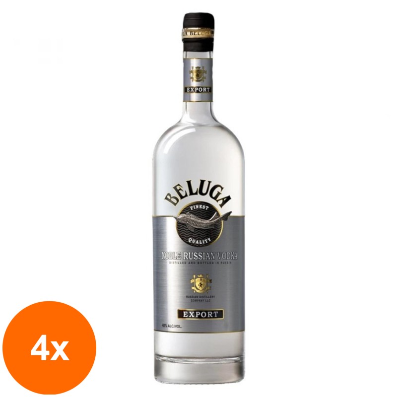 Set 4 x Vodka Beluga Noble, 40%, 1.75l