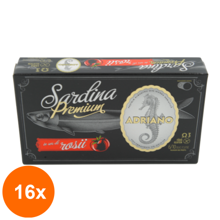 Set 16 x Sardine Premium in Sos Tomat Adriano 90 g...