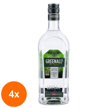 Set 4 x Gin Greenalls Original, 40% Alcool, 0.7 l...