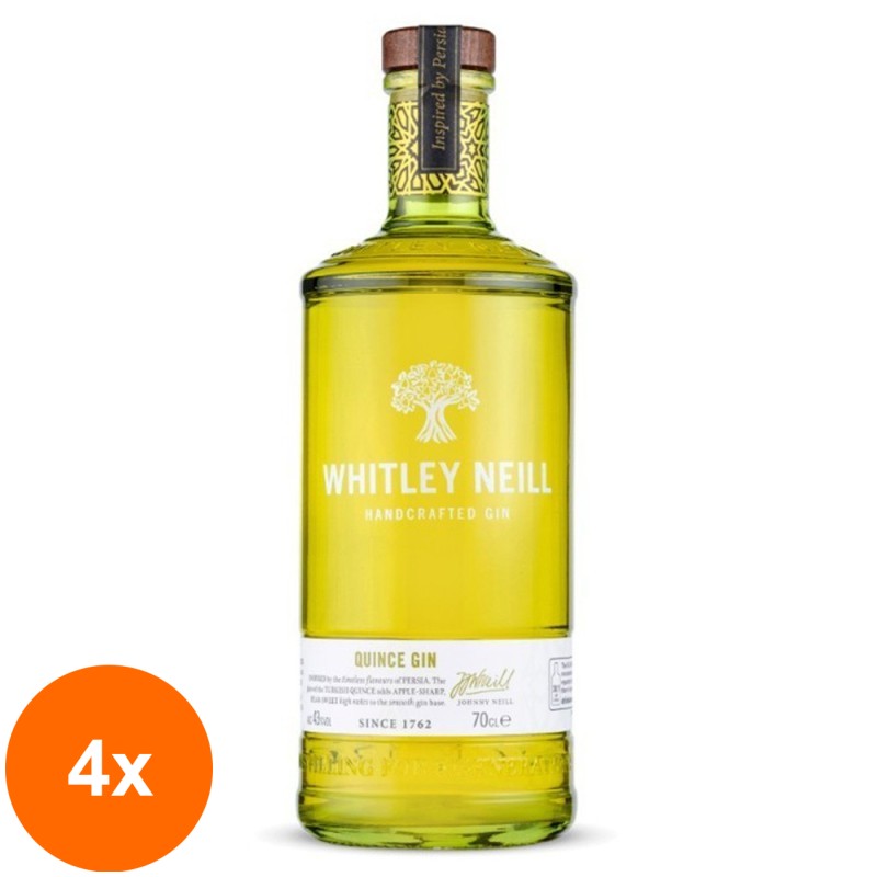 Set 4 x Gin Gutui, Quince Whitley Neill, 43% Alcool, 0.7 l