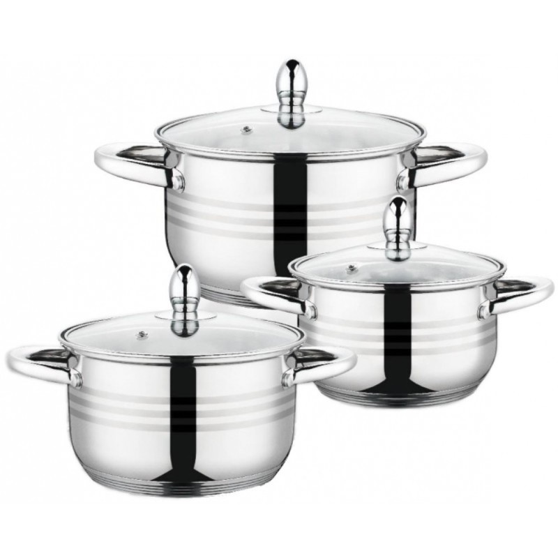 Cratite Inox Set 3 Cratite din Inox Grunberg, cu Capac din Sticla Oferta Pret - Trada.ro
