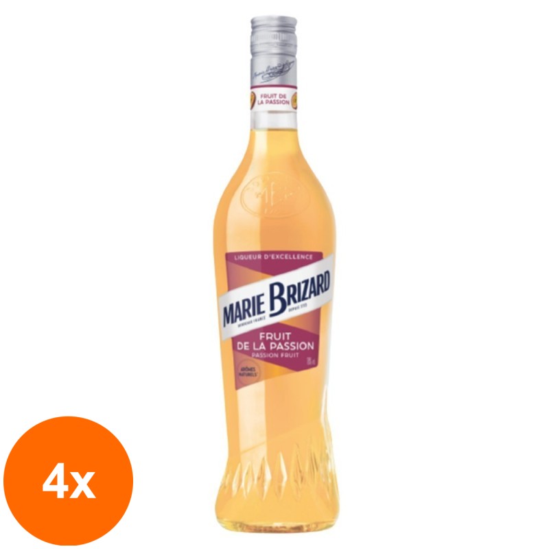 Set 4 x Lichior Fructul Pasiunii Marie Brizard 18% Alcool, 0.7 l