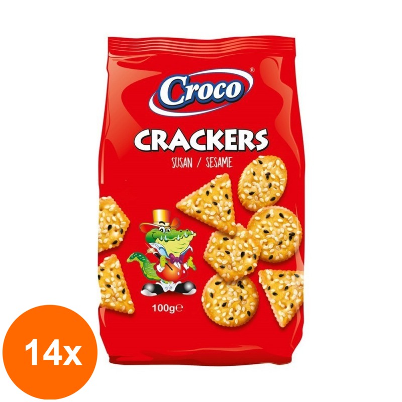 Set 14 x Biscuiti cu Susan Croco Crackers, 100 g