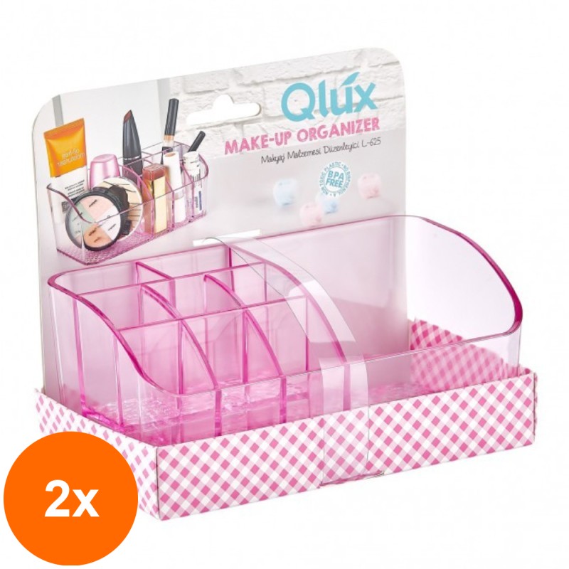 Set 2 x Organizator Make-Up Qlux, 17.50 x 9 x 14.50 cm