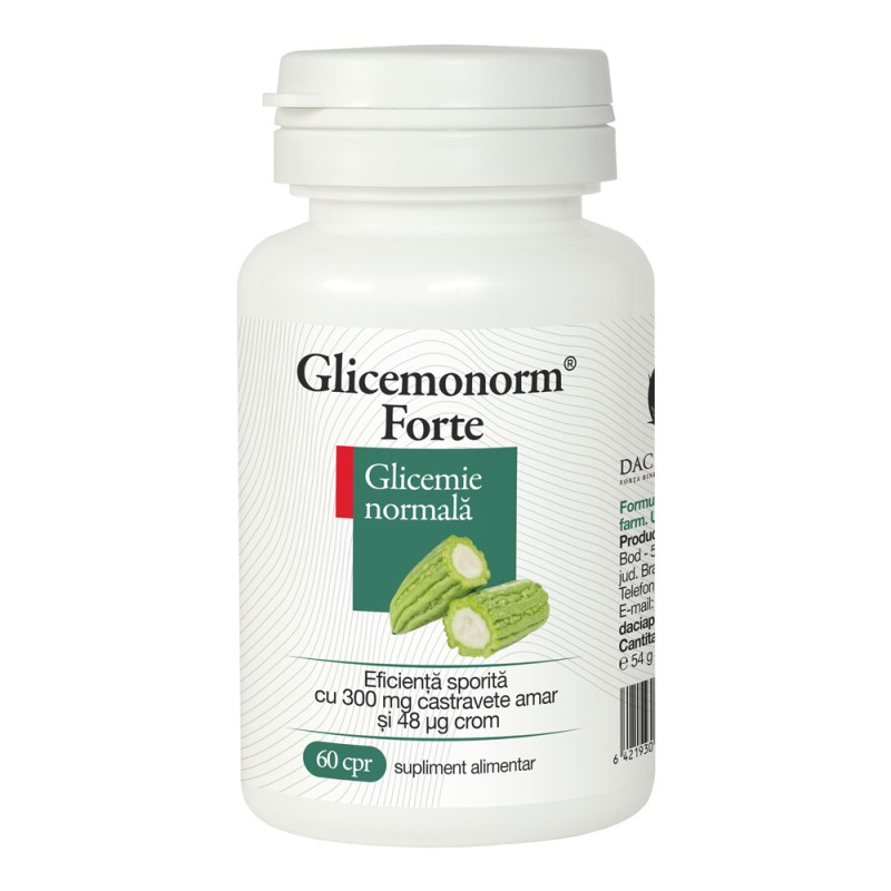 Glicemonorm Forte, 60 Comprimate, Dacia Plant