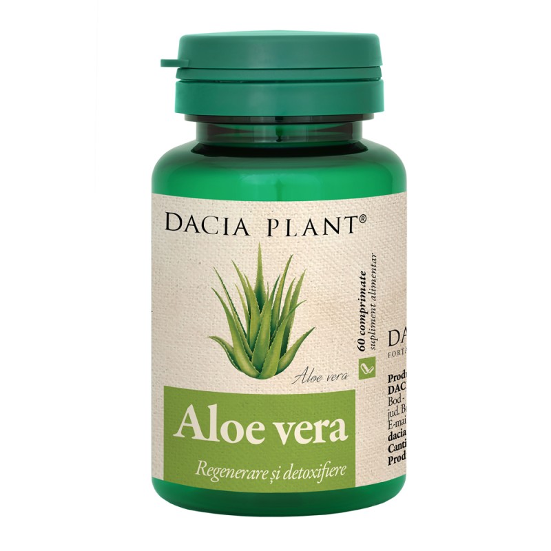 Aloe Vera pentru Detoxifierea si Regenerarea Organismului, 60 Comprimate, Dacia Plant