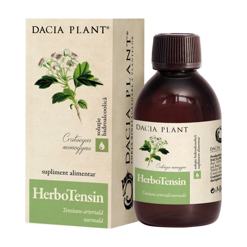 HerboTensin Tinctura, pentru Reglarea Tensiunii, 200 ml, Dacia Plant