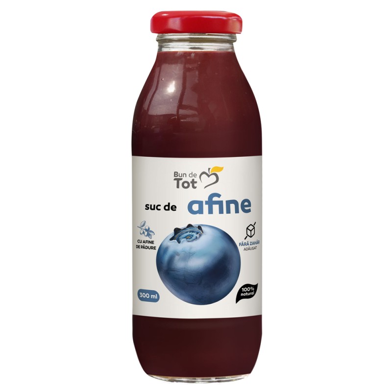 Suc de Afine fara Zahar, 300 ml, Bun de Tot