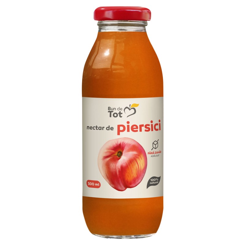 Nectar de Piersici fara Zahar, 300 ml, Bun de Tot
