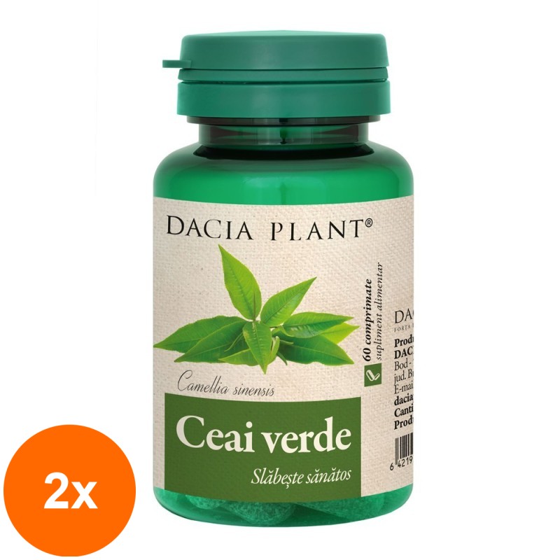 Set 2 x Ceai Verde, 60 Comprimate, Dacia Plant