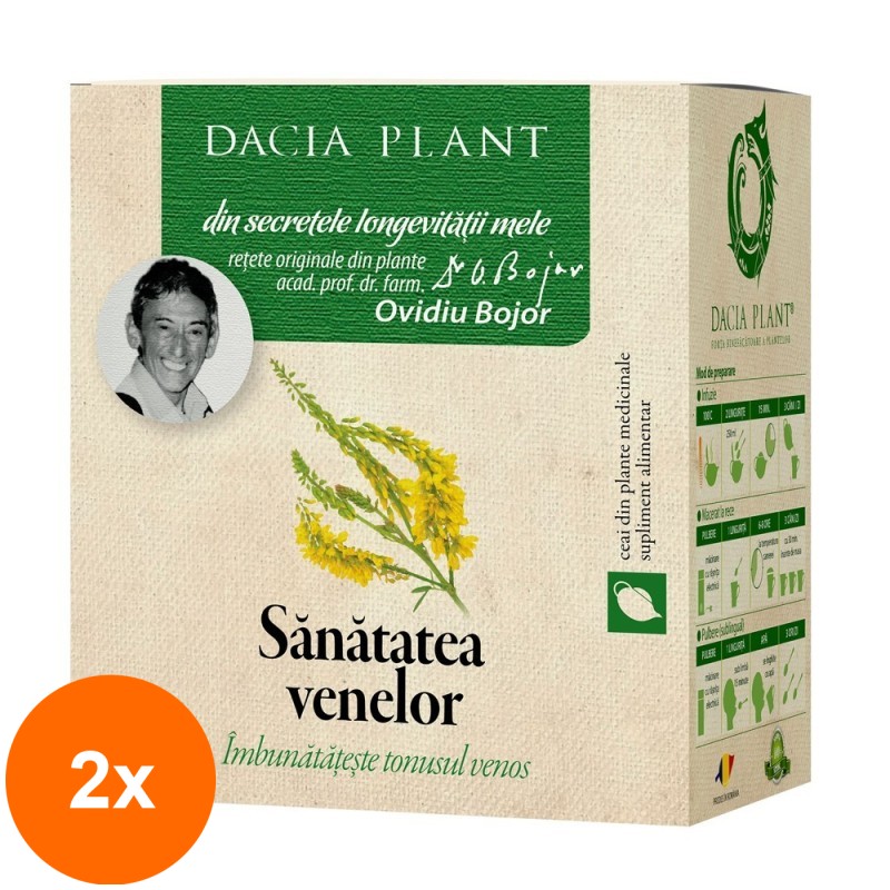 Set 2 x Ceai Sanatatea Venelor, 50 g, Dacia Plant