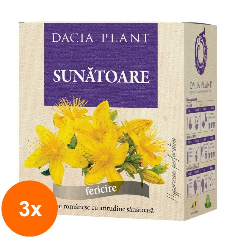 Set 3 x Ceai de Sunatoare, 50 g, Dacia Plant