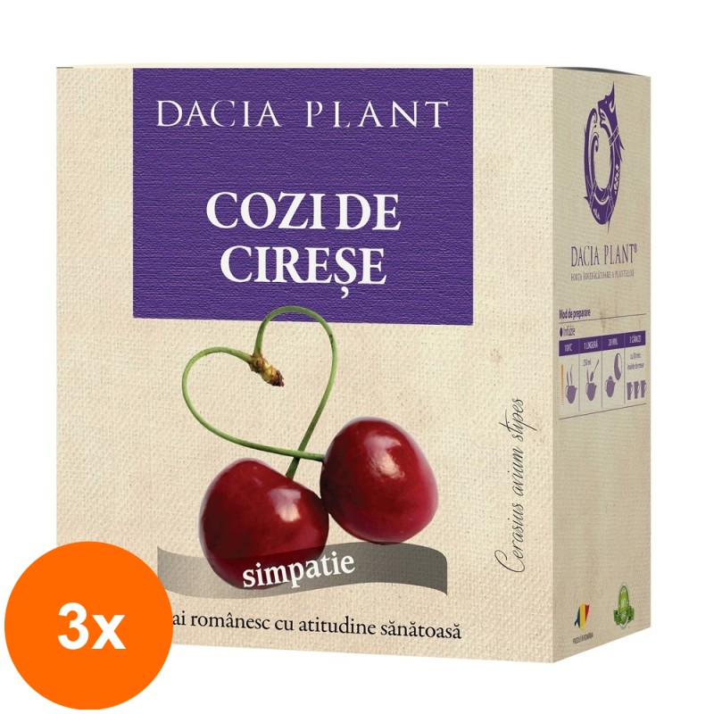 Set 3 x Ceai de Cozi de Cirese, 50 g, Dacia Plant