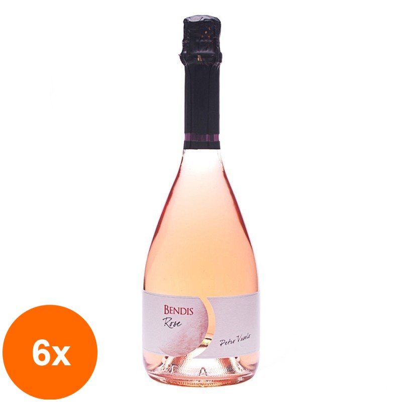 Set 6 x Vin Spumant Rose Petro Vaselo Bendis Rose Pinot Noir, 0.75 l
