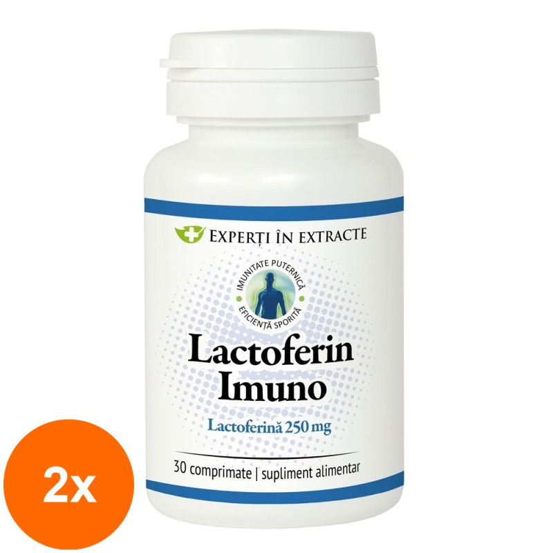 Set 2 x Lactoferin Imuno Experti in Extracte, 30 comprimate, Dacia Plant