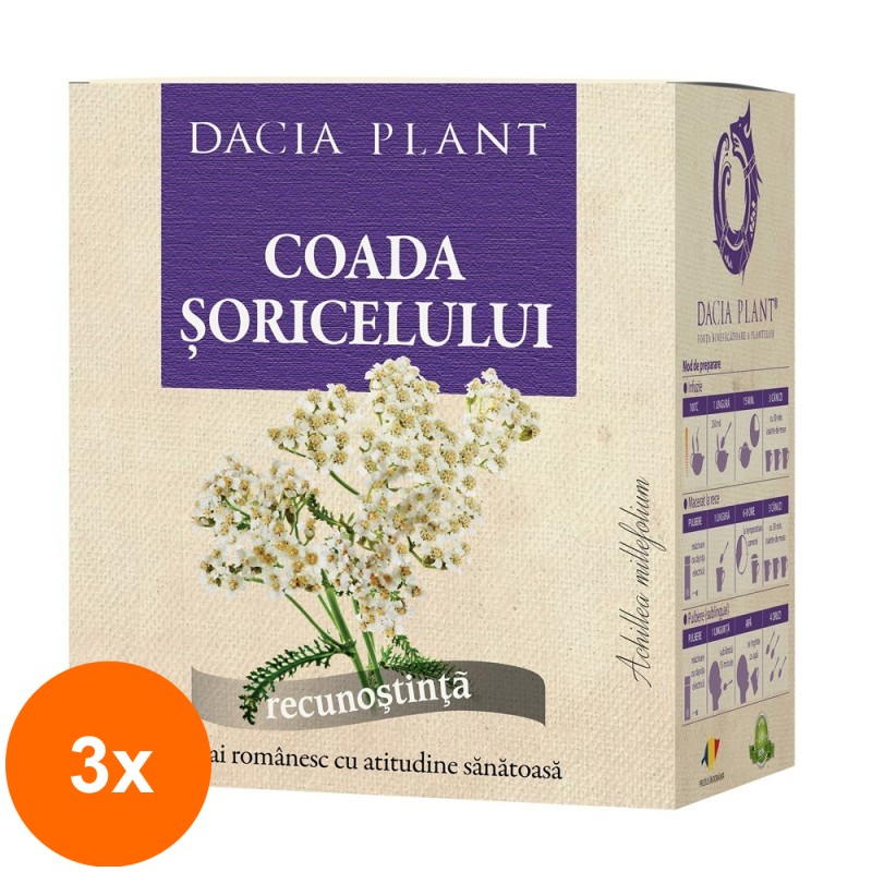 Set 3 x Ceai de Coada Soricelului, 50 g, Dacia Plant